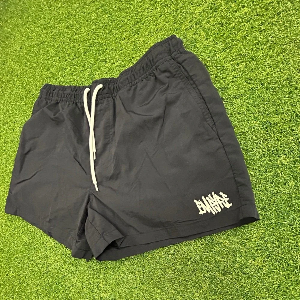 Empyre Mens Black Graffiti Logo Swim Shorts Trunks Size M